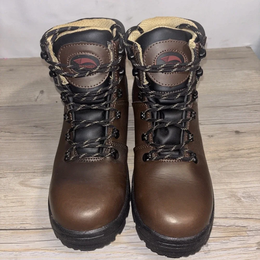 Men's 7 EE Avenger Brown Ankle Waterproof Work Boot Steel ToeA8225 Builder ST